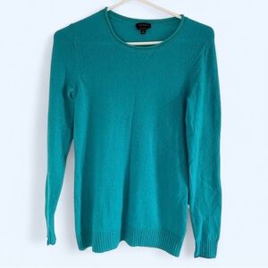 Talbots 100% Cashmere Vibrant Turquoise Blue Crew Neck Sweater X-Small